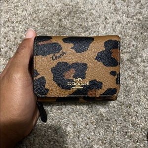 Coach Leopard Trifold Wallet